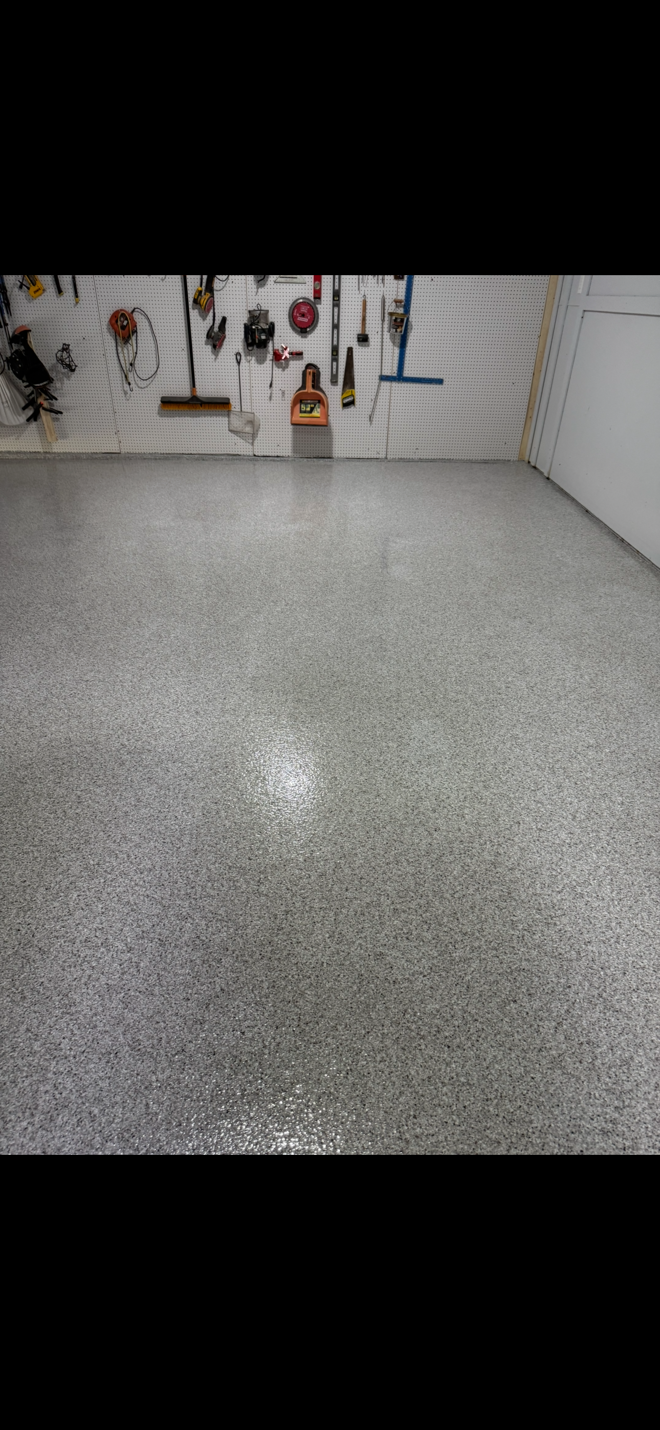 Gray granite flake garage